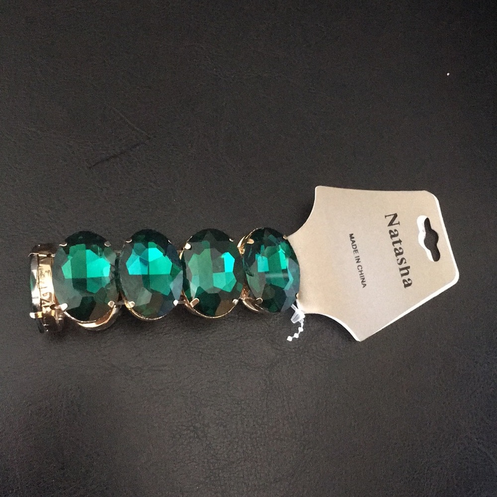 Natasha Emerald Stones Stretch Bracelet